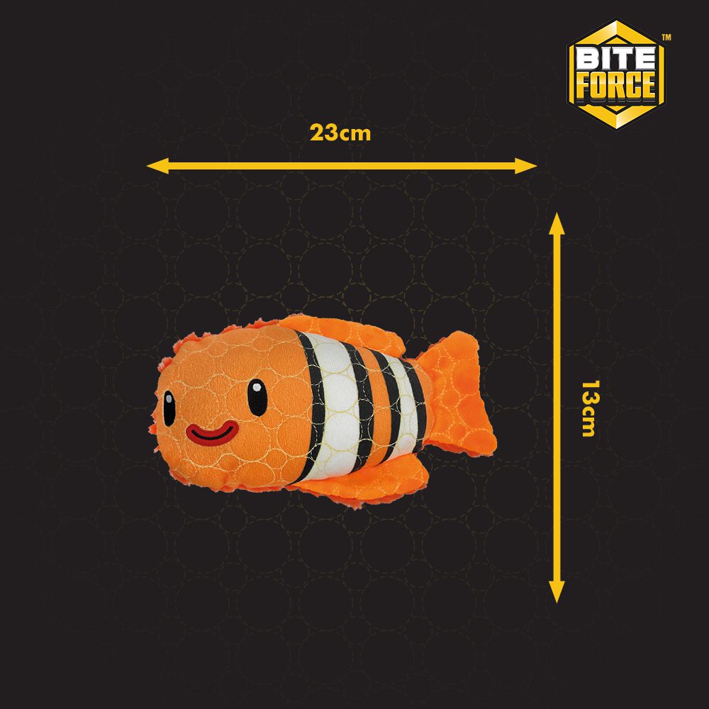 Clown Fish Plush Tough Toy - Durable, Kevlar-Built, Squeaker for Strong Chewers