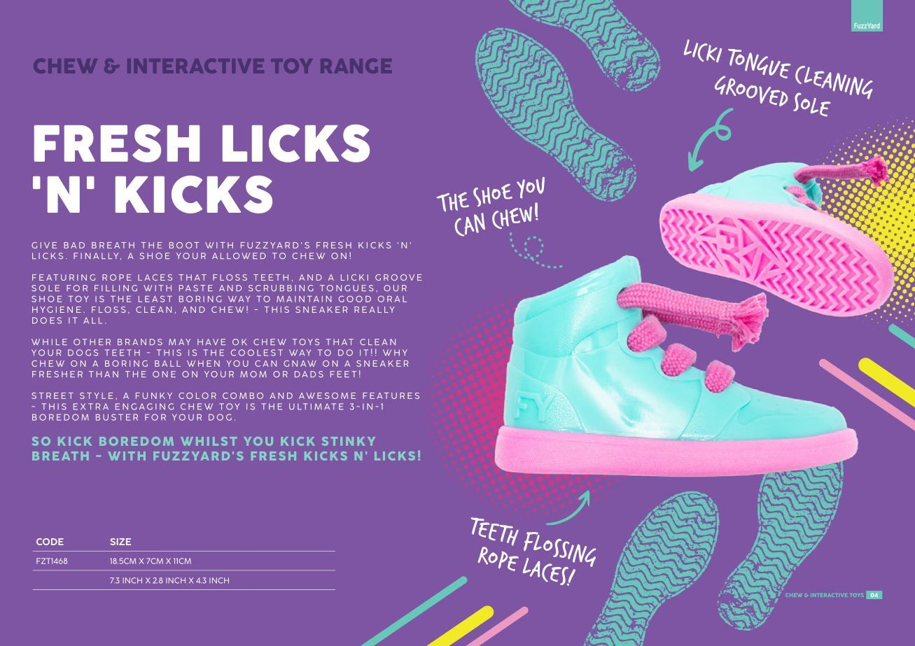 Fresh Kicks 'N' Licks - Interactive Chew Toy